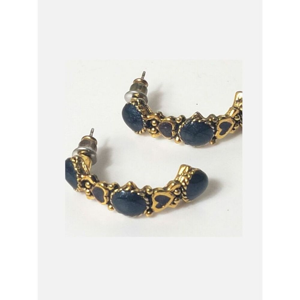 HALF-HOOP Resin Embellished Goldtone Earrings